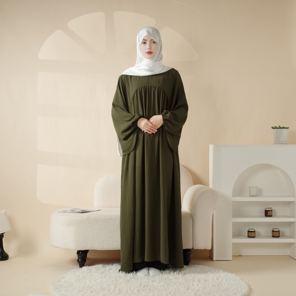 Reversible Abaya Made With Crepe Fabric (MA035) Mariam's Collection