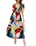 Bluetime Casual Dresses for Women Boho Dress Flower Print Resort Long Maxi Dresses (XXL Floral10)