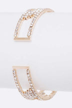 Rhinestone Bridal Open Cuff Bracelet Sparkling Crystal