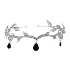 Rhinestone-Encrusted Hair Clip with Forehead Pendant Accent (MAC329)