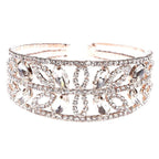 Rhinestone Floral Leaf Wrap Bracelet Spring Wedding