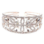 Rhinestone Floral Leaf Wrap Bracelet Spring Wedding