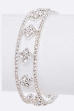 Rhinestone Open Cuff Bracelet Gold Crystal Elegant Sparkle