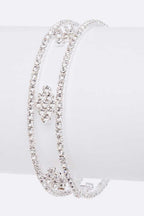 Rhinestone Open Cuff Bracelet Gold Plated Crystal Accent