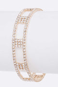 Rhinestone Open Cuff Bracelet Gold Plated Sparkle Design