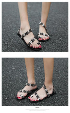 Rhinestones Sandals Summer Beach Slippers For Women Flip Flops Crystal Beach Sliders Slippers Casual Summer Dressy Rhinestone Glitter Open Toe Flat Sandals Travel Beach Bling Crystal Slip On Shiny Luxury Slippers Stevvex