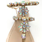 Rhinestones Sandals Summer Beach Slippers For Women Flip Flops Crystal Beach Sliders Slippers Casual Summer Dressy Rhinestone Glitter Open Toe Flat Sandals Travel Beach Bling Crystal Slip On Shiny Luxury Slippers Stevvex