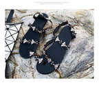 Rhinestones Sandals Summer Beach Slippers For Women Flip Flops Crystal Beach Sliders Slippers Casual Summer Dressy Rhinestone Glitter Open Toe Flat Sandals Travel Beach Bling Crystal Slip On Shiny Luxury Slippers Stevvex