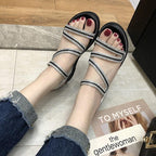 Rhinestones Women Sandals Flip Flops Summer Leather Crystal Slippers Sandals For Women Casual Summer Flat Rhinestone Crystal Sandal Slippers Comfy Beach Shoes Flip Flops