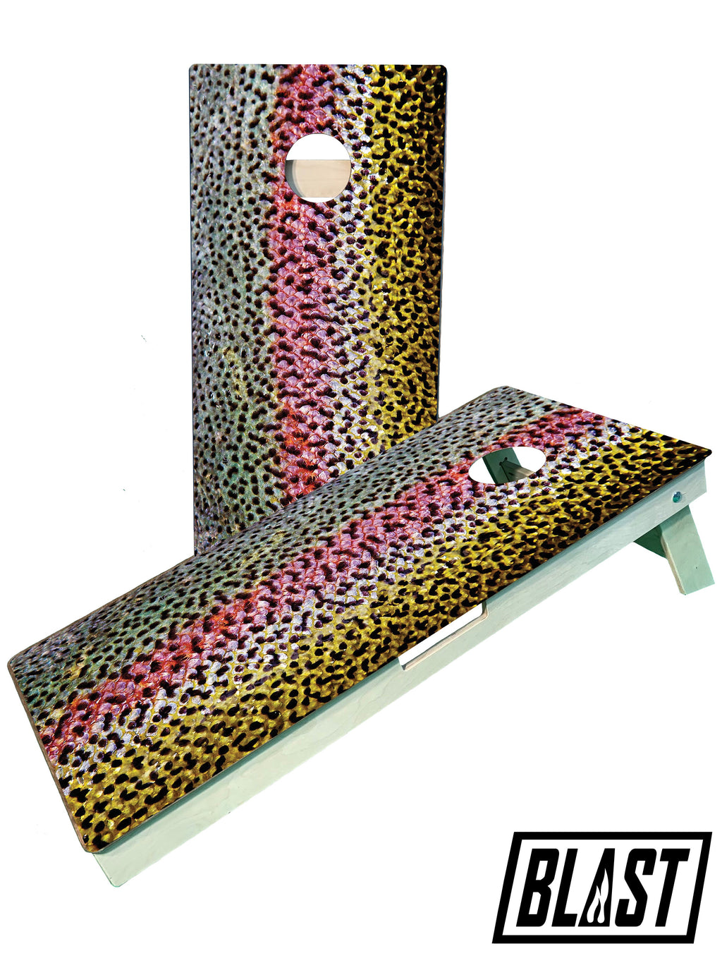 Rainbow Trout Fishing Cornhole Boards - SJB-DIAMOND ELITES