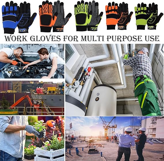 Men’s Heavy Duty Work Gloves Utility Mechanic Touchscreen - Safety Gloves - SJB-DIAMOND ELITES