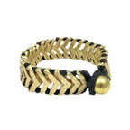 Rina Temple Bracelet Handwoven Metal Beads Cotton Thread Boho Indian Design