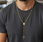 Catholic Rosary Pray Beads Necklace with Virgin Mary Medallion Cross Crucifix 14k Gold Plated Jewelry And Perfumes
