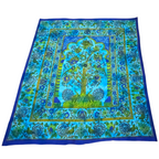 Blue Tree Of Life Peacock Tapestry Wall Hanging Boho Decor