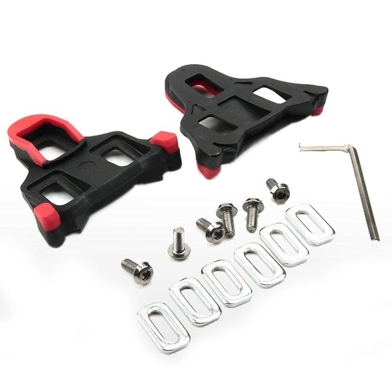 Road Bike Cycling Shoe Pedal Cleats Bicycle Accessories Road Bike Cleats For Cleats- Indoor Outdoor Spin Cycling Pedals Cleat & Bicycle Clips Set Stevvex