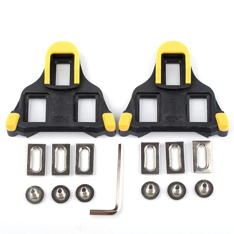Road Bike Cycling Shoe Pedal Cleats Bicycle Accessories Road Bike Cleats For Cleats- Indoor Outdoor Spin Cycling Pedals Cleat & Bicycle Clips Set Stevvex