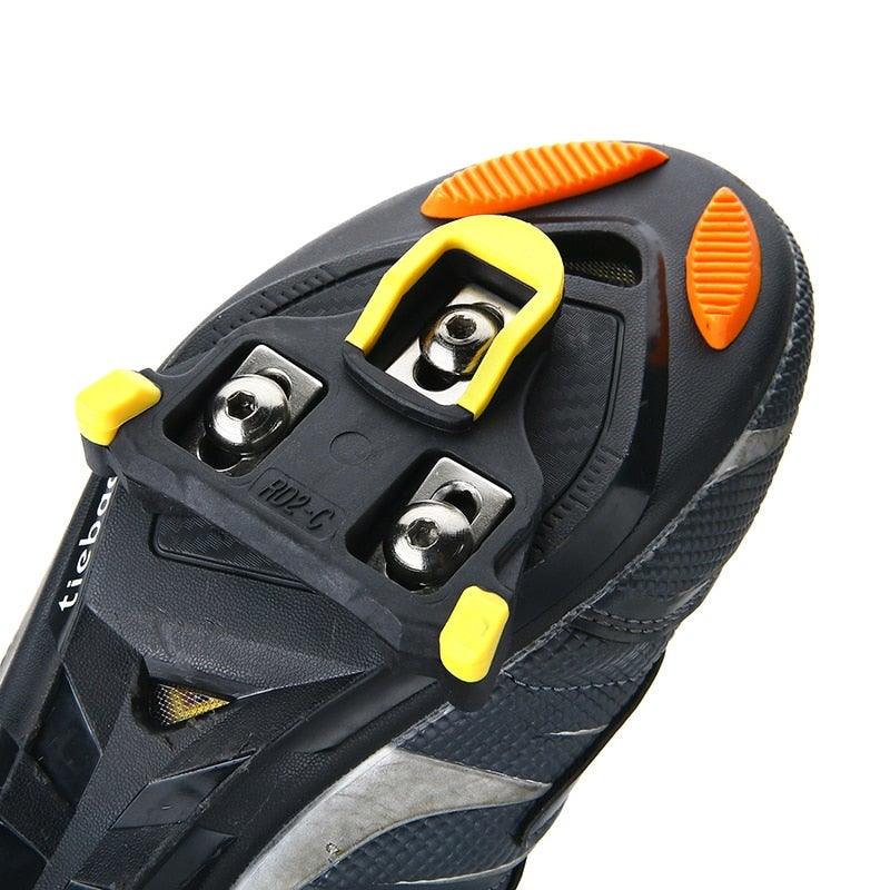 Road Bike Cycling Shoe Pedal Cleats Bicycle Accessories Road Bike Cleats For Cleats- Indoor Outdoor Spin Cycling Pedals Cleat & Bicycle Clips Set Stevvex