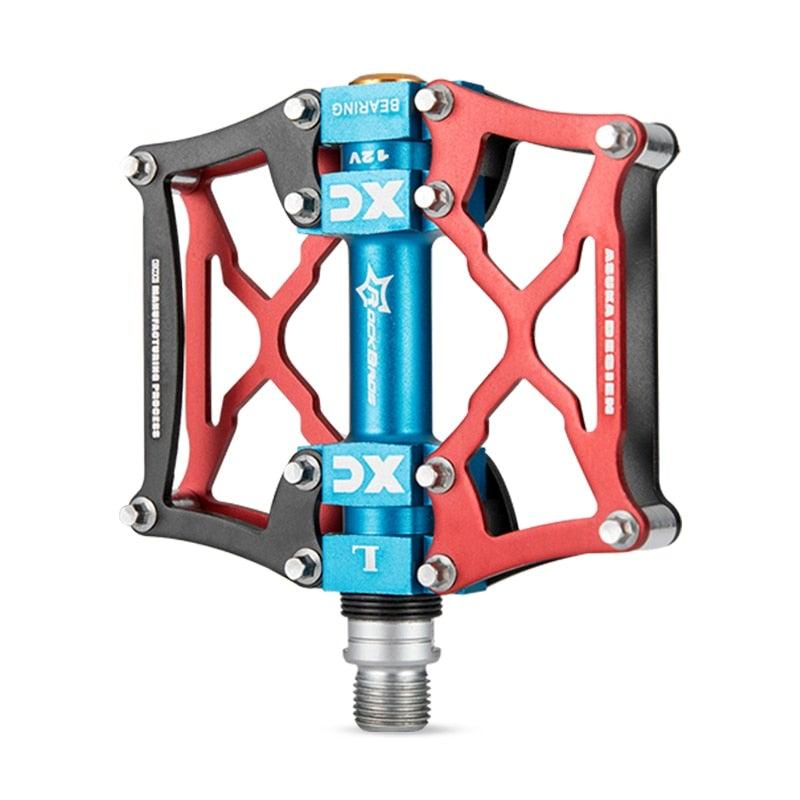 Road Bike Pedals Aluminum Alloy Anti-slip Bicycle Pedals Hollow-Carved Design Pedals Bicycle Accessories Mountain Bike Pedals Flat Bicycle Pedals Platform Cycling Sealed Bearing Aluminum Pedals For Mountain Bike Stevvex