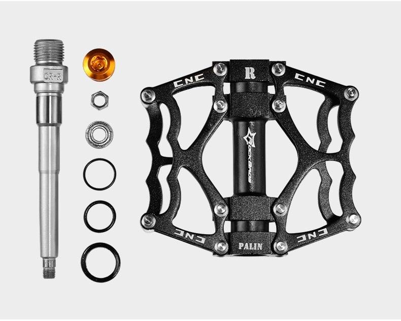 Road Bike Pedals Aluminum Alloy Anti-slip Bicycle Pedals Hollow-Carved Design Pedals Bicycle Accessories Mountain Bike Pedals Flat Bicycle Pedals Platform Cycling Sealed Bearing Aluminum Pedals For Mountain Bike Stevvex