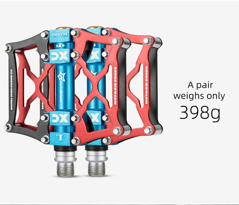 Road Bike Pedals Aluminum Alloy Anti-slip Bicycle Pedals Hollow-Carved Design Pedals Bicycle Accessories Mountain Bike Pedals Flat Bicycle Pedals Platform Cycling Sealed Bearing Aluminum Pedals For Mountain Bike Stevvex