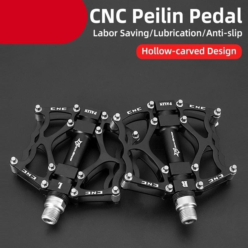 Road Bike Pedals Aluminum Alloy Anti-slip Bicycle Pedals Hollow-Carved Design Pedals Bicycle Accessories Mountain Bike Pedals Flat Bicycle Pedals Platform Cycling Sealed Bearing Aluminum Pedals For Mountain Bike Stevvex