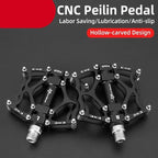 Road Bike Pedals Aluminum Alloy Anti-slip Bicycle Pedals Hollow-Carved Design Pedals Bicycle Accessories Mountain Bike Pedals Flat Bicycle Pedals Platform Cycling Sealed Bearing Aluminum Pedals For Mountain Bike Stevvex