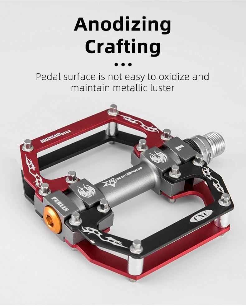 Road Bike Pedals Aluminum Alloy Anti-slip Bicycle Pedals Hollow-Carved Design Pedals Bicycle Accessories Mountain Bike Pedals Flat Bicycle Pedals Platform Cycling Sealed Bearing Aluminum Pedals For Mountain Bike Stevvex