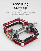 Road Bike Pedals Aluminum Alloy Anti-slip Bicycle Pedals Hollow-Carved Design Pedals Bicycle Accessories Mountain Bike Pedals Flat Bicycle Pedals Platform Cycling Sealed Bearing Aluminum Pedals For Mountain Bike Stevvex