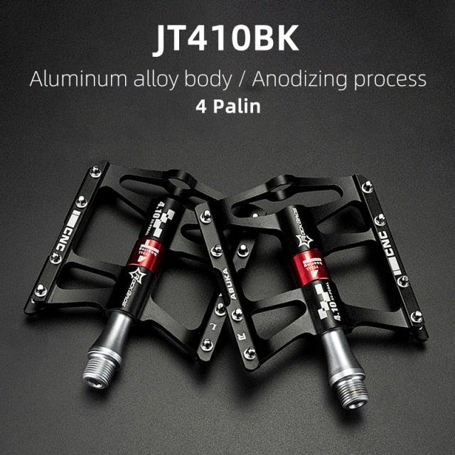 Road Bike Pedals Aluminum Alloy Anti-slip Bicycle Pedals Hollow-Carved Design Pedals Bicycle Accessories Mountain Bike Pedals Flat Bicycle Pedals Platform Cycling Sealed Bearing Aluminum Pedals For Mountain Bike Stevvex