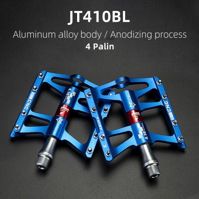 Road Bike Pedals Aluminum Alloy Anti-slip Bicycle Pedals Hollow-Carved Design Pedals Bicycle Accessories Mountain Bike Pedals Flat Bicycle Pedals Platform Cycling Sealed Bearing Aluminum Pedals For Mountain Bike Stevvex