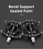 Road Bike Pedals Aluminum Alloy Anti-slip Bicycle Pedals Hollow-Carved Design Pedals Bicycle Accessories Mountain Bike Pedals Flat Bicycle Pedals Platform Cycling Sealed Bearing Aluminum Pedals For Mountain Bike Stevvex