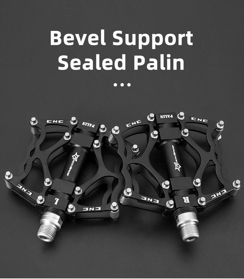 Road Bike Pedals Aluminum Alloy Anti-slip Bicycle Pedals Hollow-Carved Design Pedals Bicycle Accessories Mountain Bike Pedals Flat Bicycle Pedals Platform Cycling Sealed Bearing Aluminum Pedals For Mountain Bike Stevvex