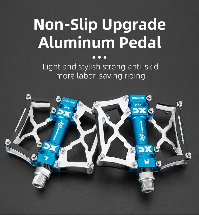 Road Bike Pedals Aluminum Alloy Anti-slip Bicycle Pedals Hollow-Carved Design Pedals Bicycle Accessories Mountain Bike Pedals Flat Bicycle Pedals Platform Cycling Sealed Bearing Aluminum Pedals For Mountain Bike Stevvex