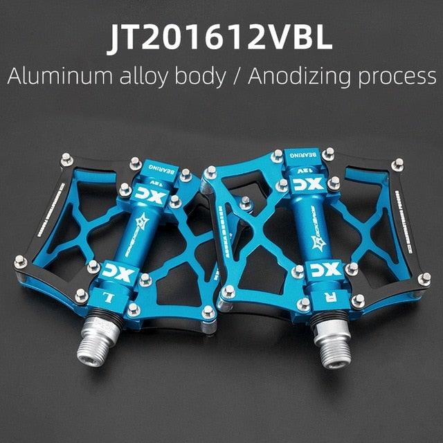 Road Bike Pedals Aluminum Alloy Anti-slip Bicycle Pedals Hollow-Carved Design Pedals Bicycle Accessories Mountain Bike Pedals Flat Bicycle Pedals Platform Cycling Sealed Bearing Aluminum Pedals For Mountain Bike Stevvex