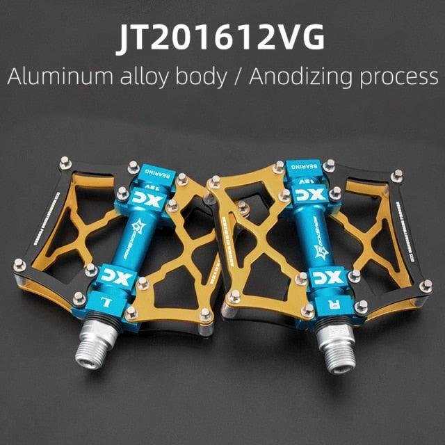 Road Bike Pedals Aluminum Alloy Anti-slip Bicycle Pedals Hollow-Carved Design Pedals Bicycle Accessories Mountain Bike Pedals Flat Bicycle Pedals Platform Cycling Sealed Bearing Aluminum Pedals For Mountain Bike Stevvex
