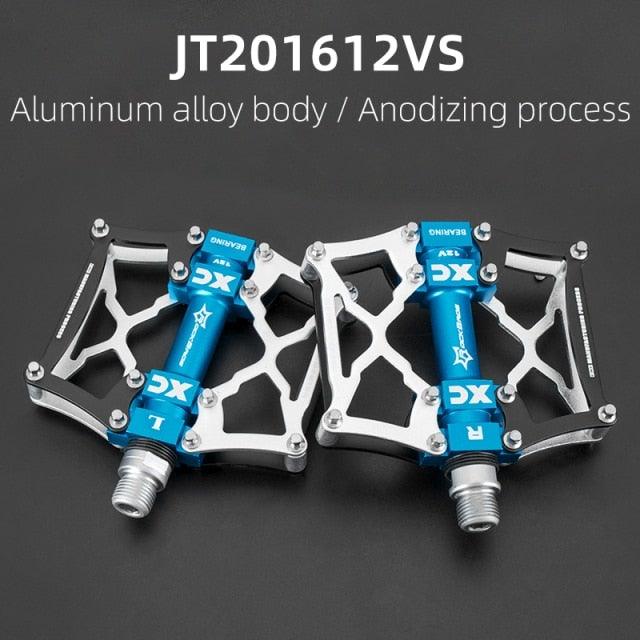 Road Bike Pedals Aluminum Alloy Anti-slip Bicycle Pedals Hollow-Carved Design Pedals Bicycle Accessories Mountain Bike Pedals Flat Bicycle Pedals Platform Cycling Sealed Bearing Aluminum Pedals For Mountain Bike Stevvex