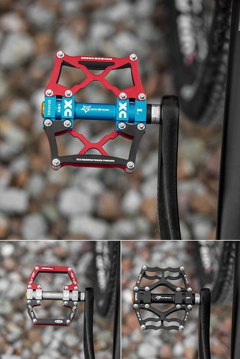 Road Bike Pedals Aluminum Alloy Anti-slip Bicycle Pedals Hollow-Carved Design Pedals Bicycle Accessories Mountain Bike Pedals Flat Bicycle Pedals Platform Cycling Sealed Bearing Aluminum Pedals For Mountain Bike Stevvex