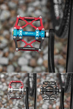 Road Bike Pedals Aluminum Alloy Anti-slip Bicycle Pedals Hollow-Carved Design Pedals Bicycle Accessories Mountain Bike Pedals Flat Bicycle Pedals Platform Cycling Sealed Bearing Aluminum Pedals For Mountain Bike Stevvex