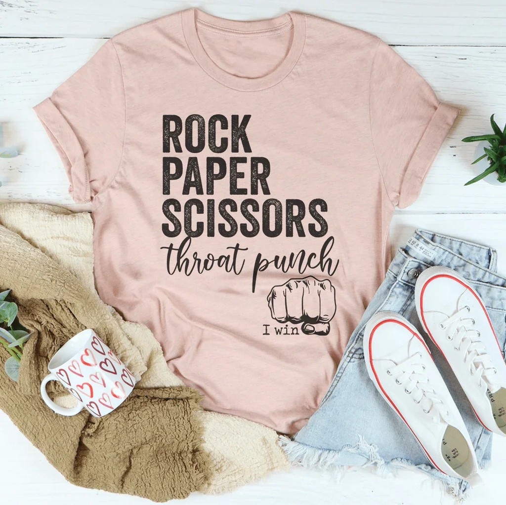 Rock Paper Scissors Tee Peachy Sunday