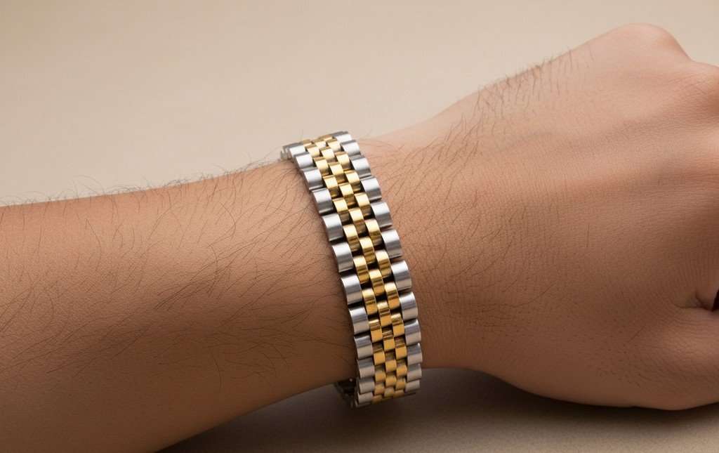Men's Stainless Steel Presidential Jubilee Style Bracelet Jewelry And Perfumes