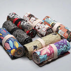 Roll Up Canvas Wrap Pencil Bag For Students Stylish Stationary Storage Pouch Unique Pencil Case For School Stevvex