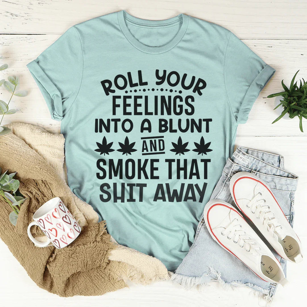 Roll Your Feelings Tee Peachy Sunday