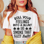 Roll Your Feelings Tee Peachy Sunday