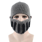 Roman Hat Winter Beanie Hats For Men Warm Mask Knight Helmet Knitted Cap Handmade Gladiator Mask Hat Roman Knight Helmet Mask Beanies Cosplay Caps Men Women Gag Party Gifts Men's Handmade Beanie Stevvex