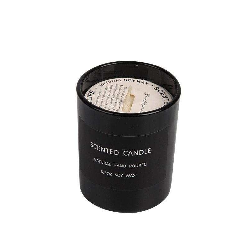 Romantic black Scented Candles Sandalwood Candle Highly Scented Candles For Home Many Hour Burn Fall Candles All Natural Soy C Scented Gifts Candles Candle Jars With Lid Candle Jar Soy Candles Birthday Candle Stevvex