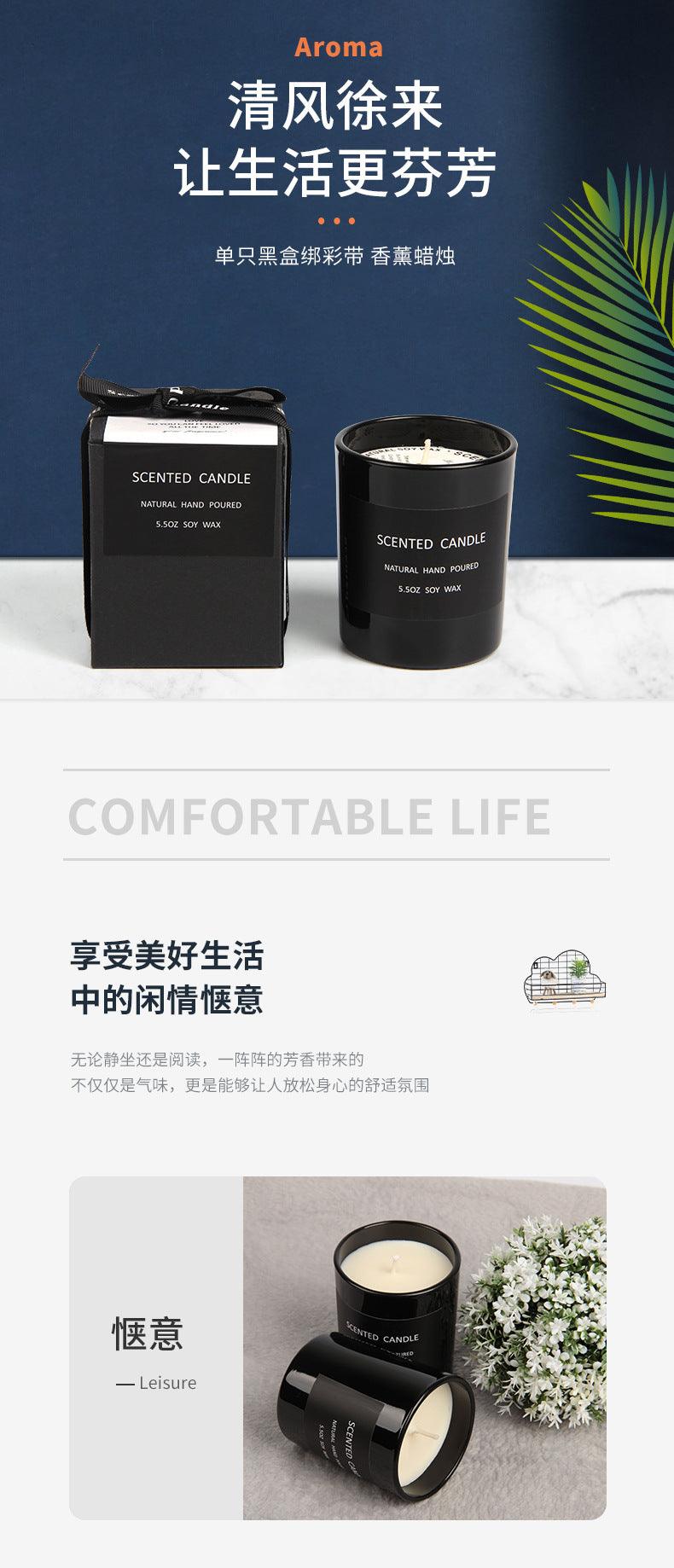 Romantic black Scented Candles Sandalwood Candle Highly Scented Candles For Home Many Hour Burn Fall Candles All Natural Soy C Scented Gifts Candles Candle Jars With Lid Candle Jar Soy Candles Birthday Candle Stevvex