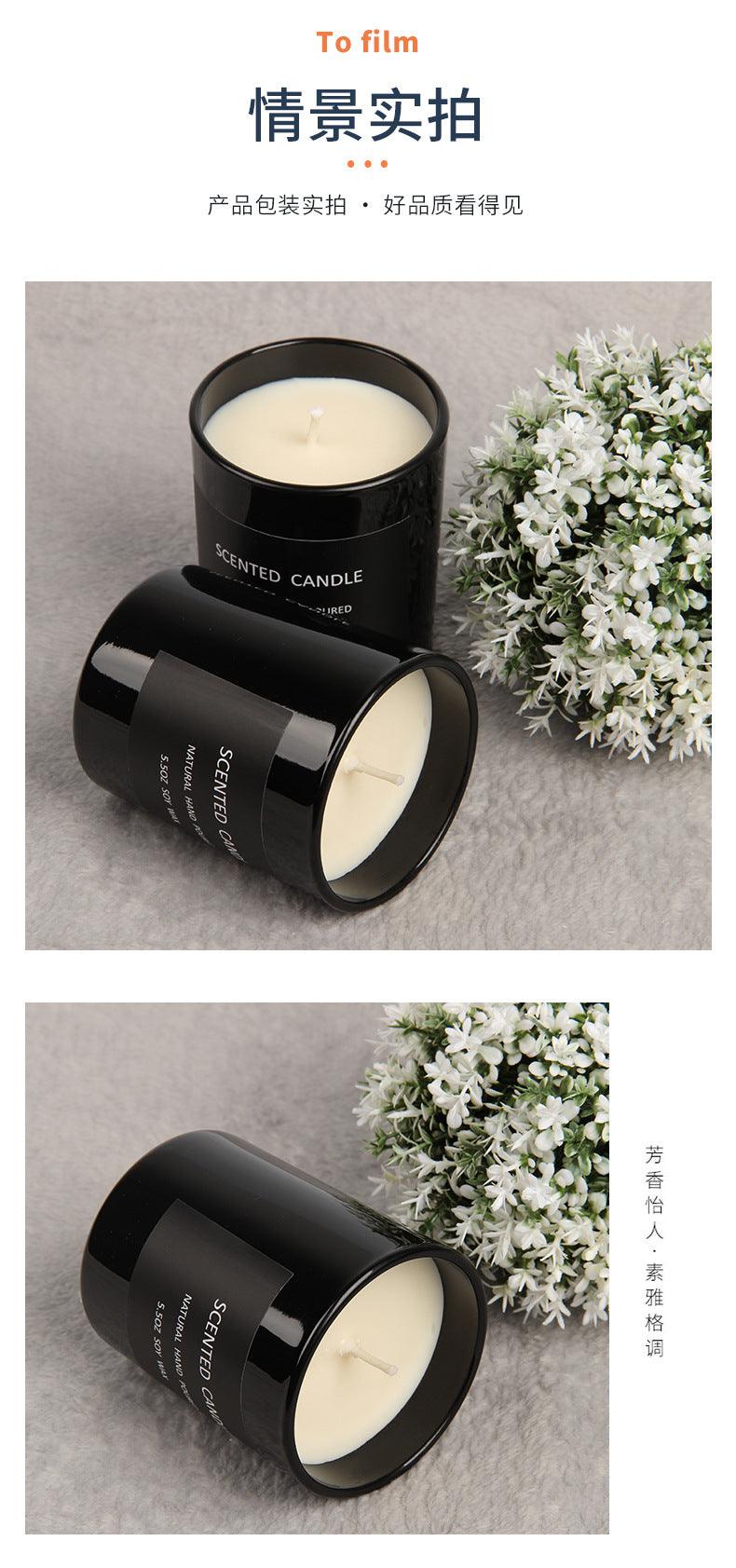 Romantic black Scented Candles Sandalwood Candle Highly Scented Candles For Home Many Hour Burn Fall Candles All Natural Soy C Scented Gifts Candles Candle Jars With Lid Candle Jar Soy Candles Birthday Candle Stevvex