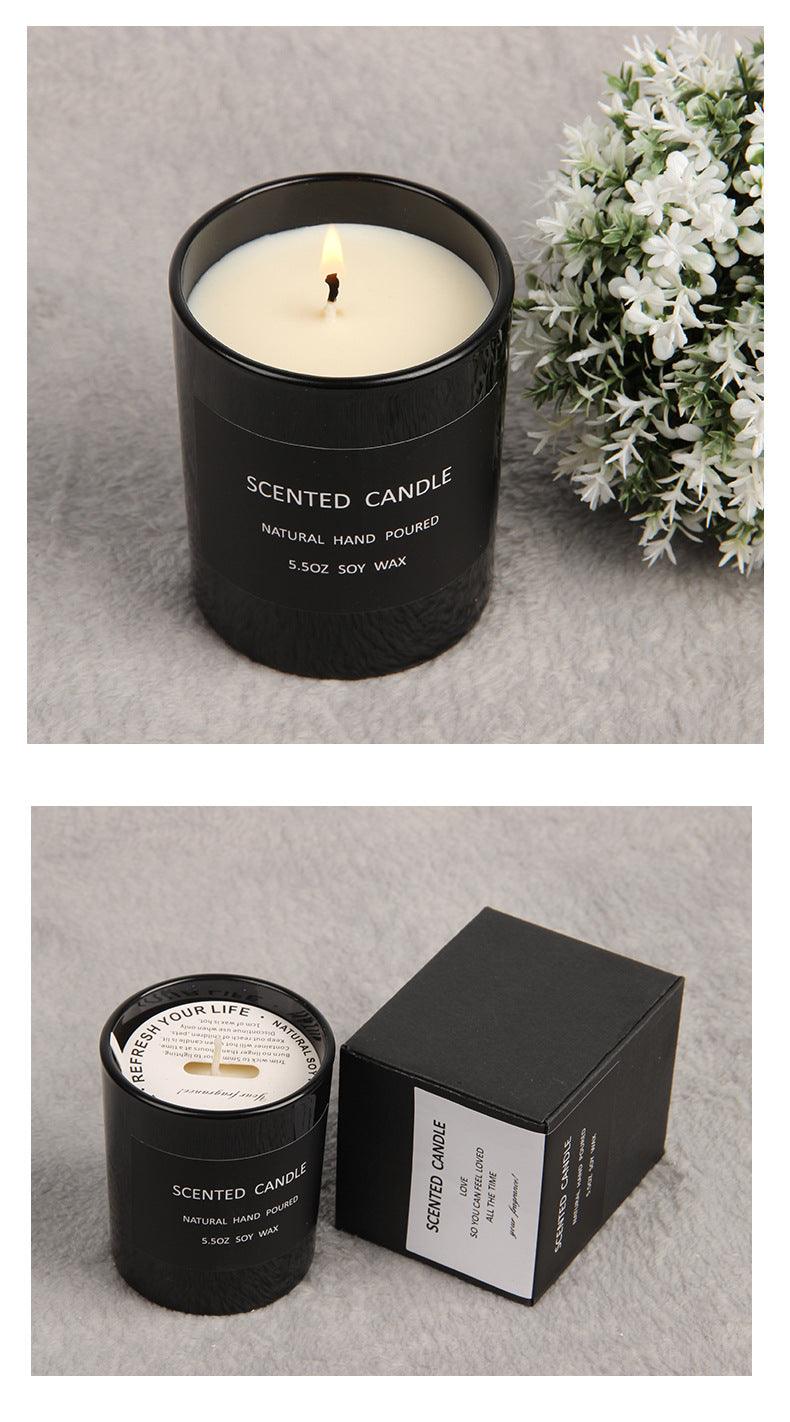 Romantic black Scented Candles Sandalwood Candle Highly Scented Candles For Home Many Hour Burn Fall Candles All Natural Soy C Scented Gifts Candles Candle Jars With Lid Candle Jar Soy Candles Birthday Candle Stevvex