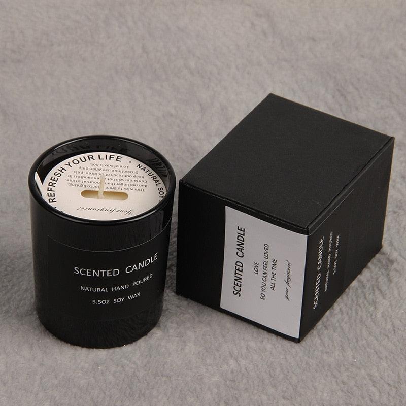 Romantic black Scented Candles Sandalwood Candle Highly Scented Candles For Home Many Hour Burn Fall Candles All Natural Soy C Scented Gifts Candles Candle Jars With Lid Candle Jar Soy Candles Birthday Candle Stevvex