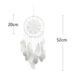 Romantic Dream Catcher Tree of Life Brown Native Handmade Traditional Dream Catcher Yin Yang 50" Long Home Decoration Feather Dream-catcher For Bedroom Wall Hanging Home Decor Wedding Party Blessing Gift Stevvex